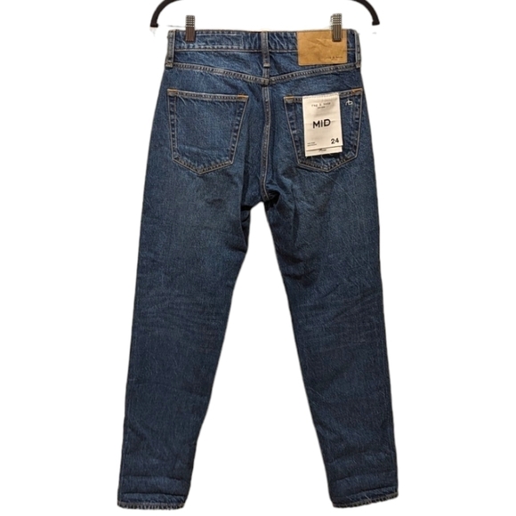 Rag & Bone Rosa Mid Rise Boyfriend Rigid Women's Jeans in Clover (24) - Picture 3 of 8